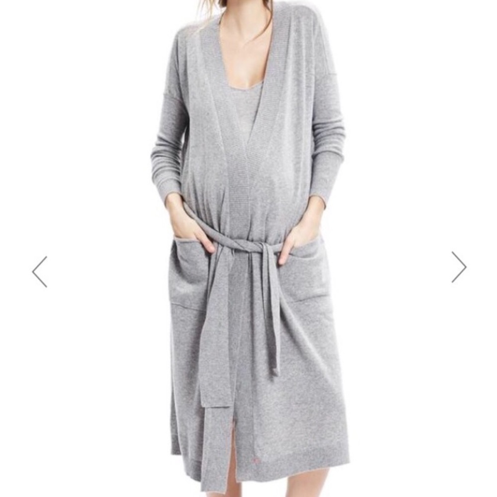 Hatch Long Grey Cashmere Cardigan Robe